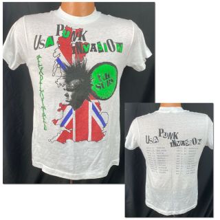 Vintage 1985 The Exploited Uk Subs Tour T Shirt Usa Punk Invasion 1980s Concert