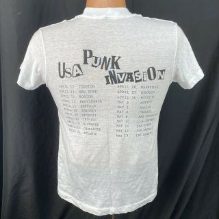 Vintage 1985 The Exploited UK Subs Tour T Shirt USA Punk Invasion 1980s Concert 4