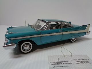 FRANKLIN RARE 1958 PLYMOUTH BELVERDERE CP.  L.  E.  111 OF 2500 TURQUOISE 2
