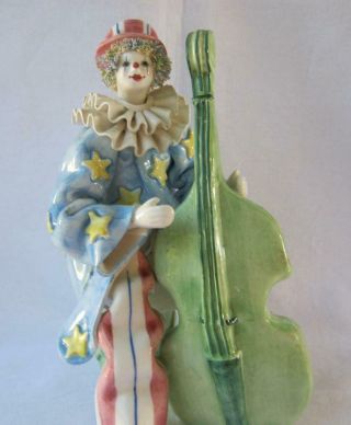 Exquisite Rare Porcelain Clown Cello Made In Italy For Gumps San Francisco No 9