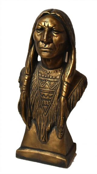 Ca1910 Native American Indian Cigar Store Figural Countertop Composition Bust