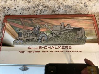 VINTAGE ALLIS - CHALMERS DEALER MIRROR THERMOMETER SIGN Painted Great Meadows NJ 2