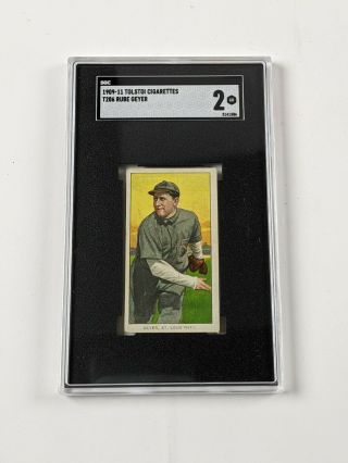1909 - 11 Tolstoi Cigarettes T206 Rube Geyer Baseball Card Sgc
