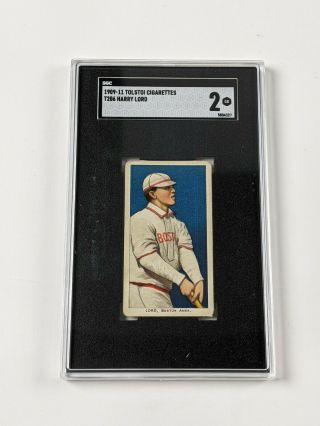 1909 - 11 Tolstoi Cigarettes T206 Harry Lord Baseball Card Sgc