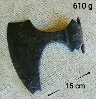 Battle Axe - 15 Cm Ancient Iron Authentic Artifact Viking Kievan Rus Scythian