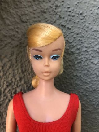 Vintage Swirl Ponytail Barbie Paint,  Ribbon No Green Hair Set