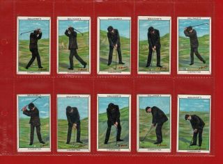 Golf - Gallaher - Sports Series 1912 Golf Cards Numbers 1 To 10 - Vgc (sk19)