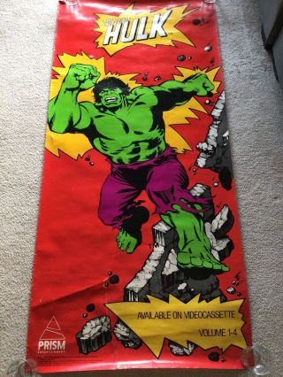 Vintage 1985 The Incredible Hulk Poster Marvel Big