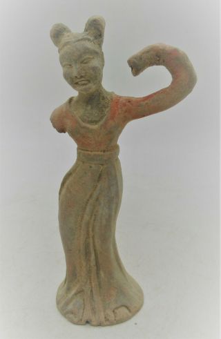 Ancient Chinese Ming Dynasty Terracotta Statuette Of A Dancing Lady 15 - 16th Cent
