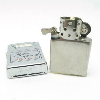 Vintage 1955 - 56 Zippo Lighter Allied Chemical Arcadian & UNLIT 5