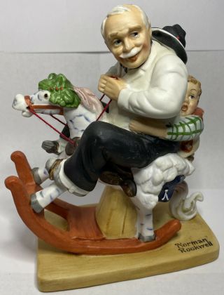 Norman Rockwell " Gramps At The Reins " Porcelain Figurine