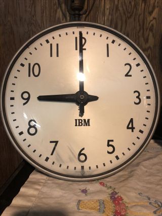 Vintage Ibm Wall Clock 50’s 60’s Industrial 13inch