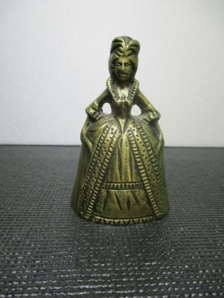 Vintage Crinoline Lady,  Marie Antoinette Brass Bell - Approx 3 "