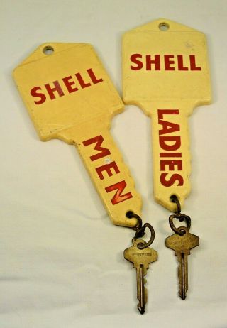 Vintage Shell Gas Station Men & Ladies Restroom Keys