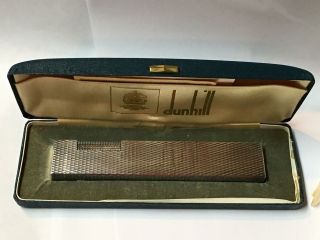 Dunhill Rollagas Longboy Desk Model Lighter Silver Plate Orig Case 1970s