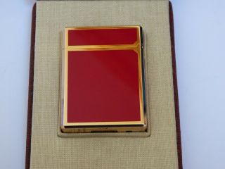 S T Dupont Line1 Small Lighter - Red Lacquer/Gold Plated Trim - Boxed,  Papers 2