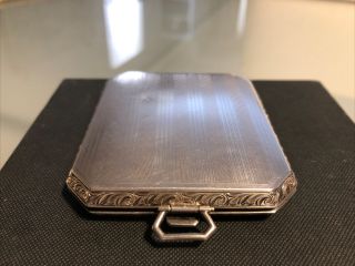 Antique Sterling Silver Etched Money Clip Case Holder And Coin Holder,  European.