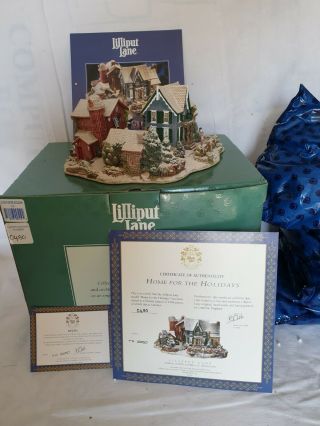 Very Rare Lilliput Lane Home For The Holidays,  Limited Edition No: 0480 Inc B&d