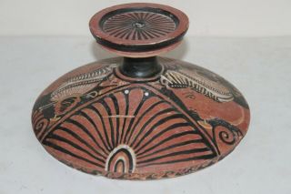 Large Ancient Greek Red Figure Pottery Lekannis Lid 4th Century Bc