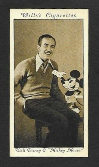 Wills 1931 Tobacco Card - Walt Disney & Mickey Mouse 24 Rookie