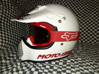 Vintage Bell Moto 3moto Cross Helmet 7 1/2 Vgc With Visor 86