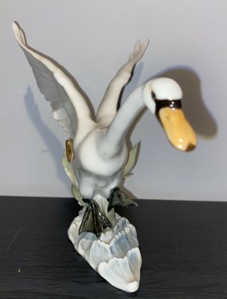 Vintage Hutschenreuther Germany Porcelain Swan Duck Mallard Figurine Statue 2
