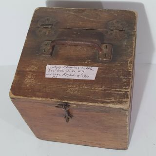 Antique Chemical Bottle Box From Utica Ny Psychiatric Center - Insane Asylum