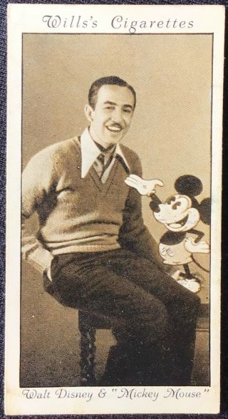 1931 Wd & Ho Wills Walt Disney & Mickey Mouse Rookie Card 24