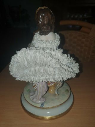 Antique Volkstedt porcelaine lace balerina Figurine 5