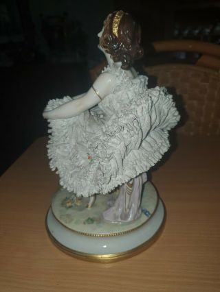 Antique Volkstedt porcelaine lace balerina Figurine 6