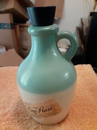 Vintage Avon Bay Rum After Shave Lotion Cologne Jug Bottle Green White Collectib