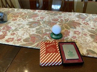 Merion Gollf Club Vintage Zippo Lighter And Solid Iron Golf Ball Stand