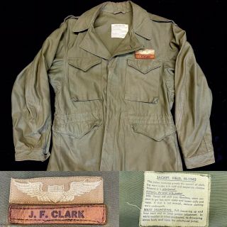 Vtg 1940s Orig Wwii Us Army Air Corps Usaaf M43 M1943 Field Jacket Named Pilot