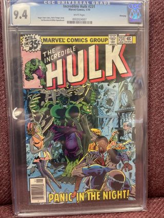 Incredible Hulk 231 (1979) Cgc 9.  4 White Pgs - Tough Dark Cover - Winnipeg