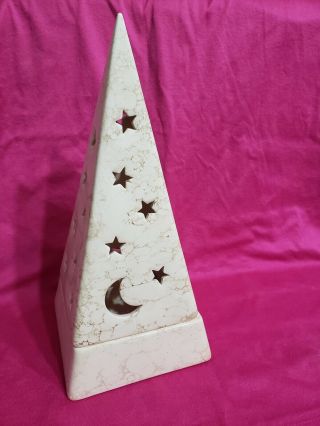 Partylite 2 Piece Pyramid Galaxy Tea Light Candle Holder,  Moon & Stars - Retired