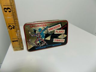Gallaher ' s Harlequin Flake Tobacco Tin c1900s - Small Size Empty 4