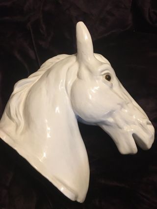Antique Porcelain Large Horse Head Wall Mount Made In France REF 361 5