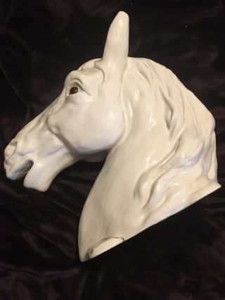 Antique Porcelain Large Horse Head Wall Mount Made In France REF 361 6