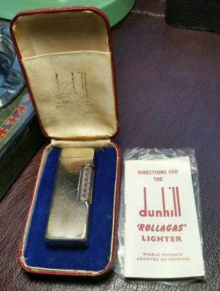 Newly Serviced With Dunhill Solid 9ct Gold Rollagas Lighter Uk Hallmark