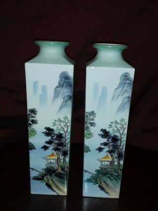 Noritake Vases,  Nippon Toki Kaisha,  10 " Tall Bone China