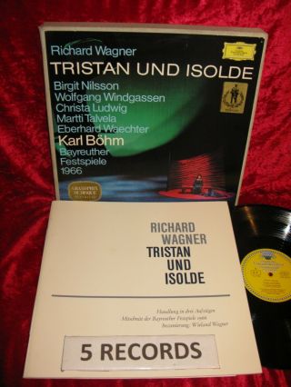 German Nm 5lp Dg Stereo 139 221/25 Tulip Wagner Tristan Und Isolde Bayreuth Fest