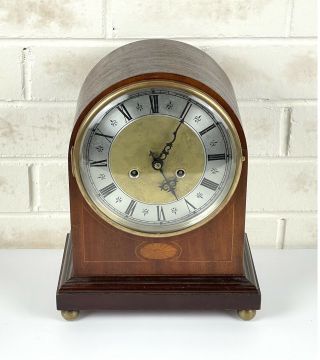 Stunning Antique Gustav Becker German Half Round Mantle Clock - Bar Chime,