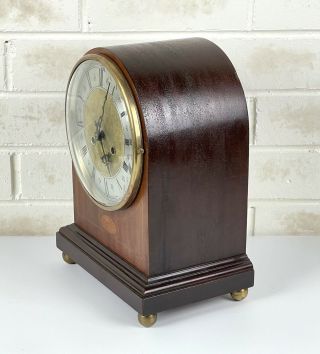 Stunning Antique Gustav Becker German Half Round Mantle Clock - Bar Chime, 2