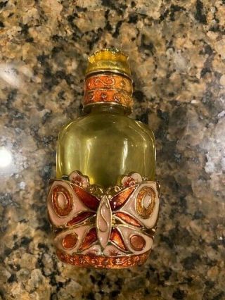 Monet Vintage Butterfly Flower Perfume Bottle Collectible Trinket Enameled Box