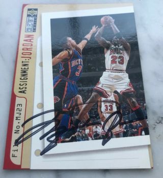 Michael Jordan Vintage Signed 1996 Upper Deck Card Chicago Bulls Goat Hof