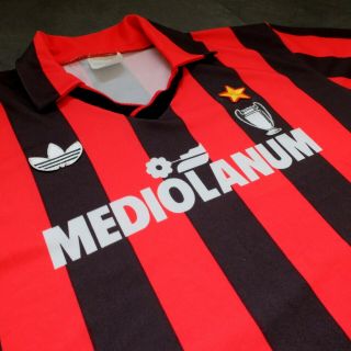 Ac Milan Adidas Vintage Football Shirt 1990/91 Maglia Jersey Mediolanum Medium