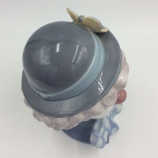 Lladro Sad Clown Porcelain Bust Head Figurine 5611 Butterfly Hat Signed 5