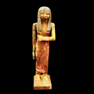 Xxxl_rare Antique Egyptian Wood Ushabti (shabti) Statue Figure Of Ancient Egypt