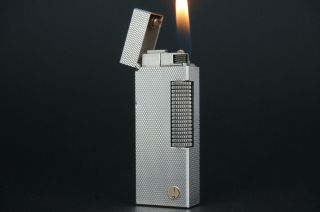Dunhill Rollagas Lighter Fine Barley Silver Plated U52