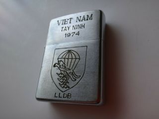 Vietnam War Year 1974 Zippo Lighter Vietnam Tay Ninh 1974,  Arvn Special Forces